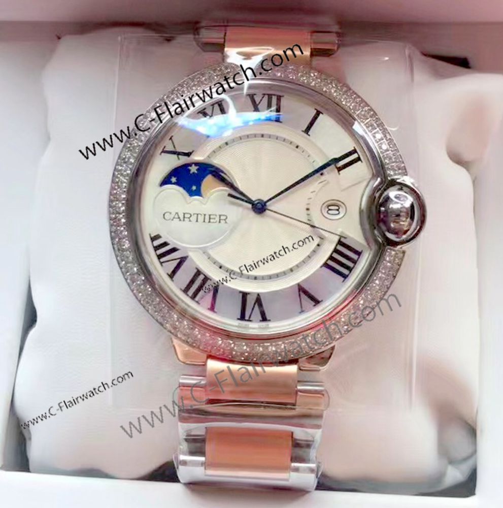 Copy Cartier Ballon Bleu Moonphase Cartier Watch Lady Size 38mm
